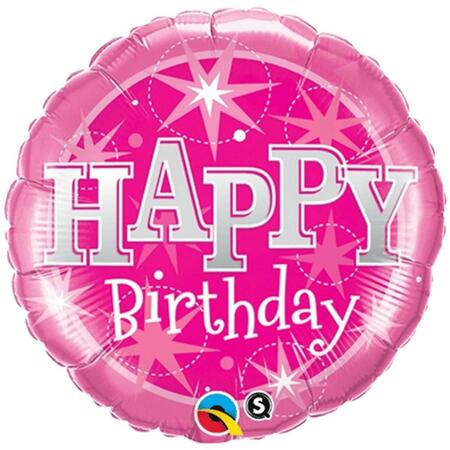 LOFTUS INTERNATIONAL 18 in. Birthday Pink Sparkle Party Balloon Q3-7913